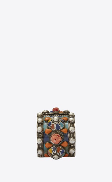 SAINT LAURENT Bracelets Femme Manchette MARRAKECH en étain, laiton, corail et émail jaune b_V4